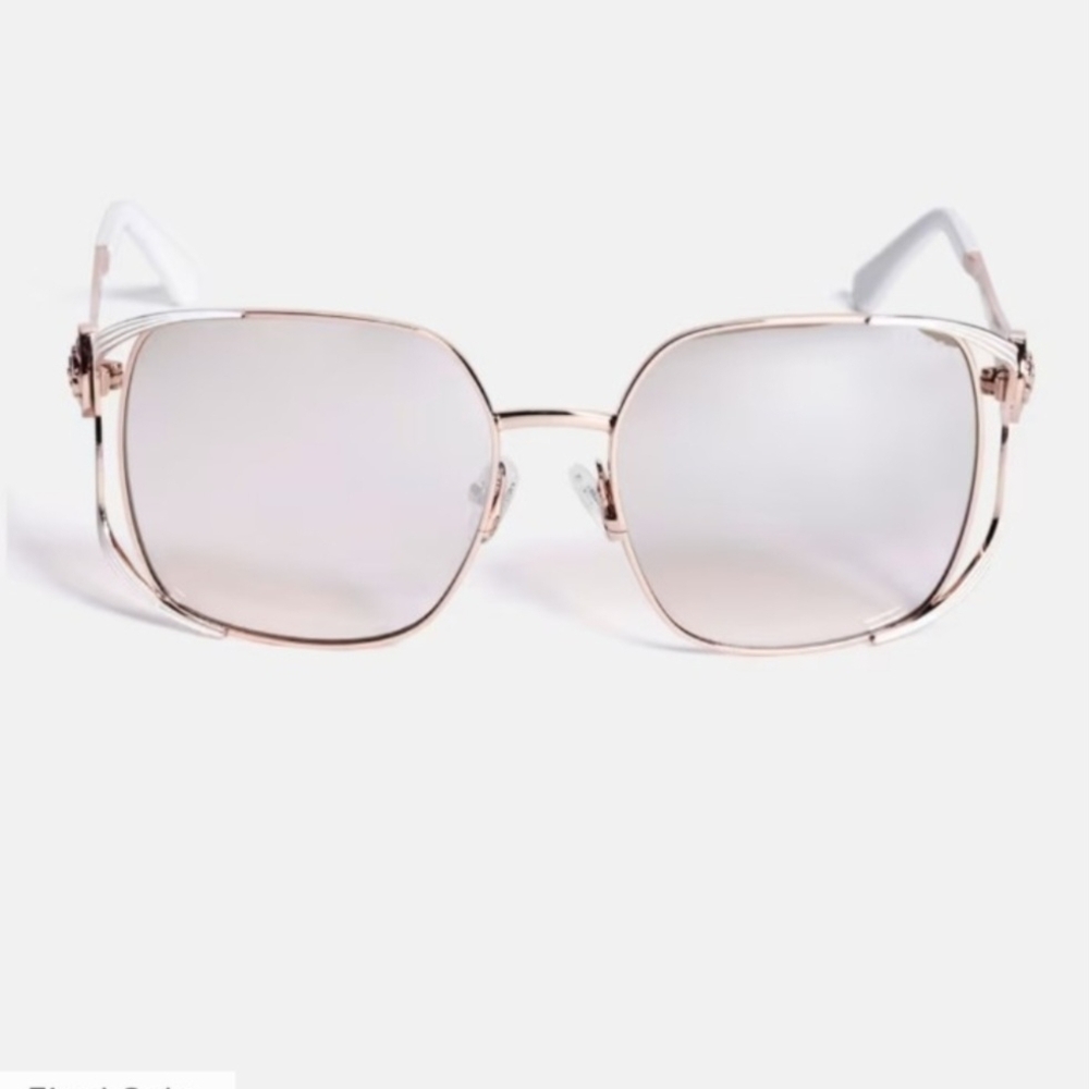 Guess Metallic Pink Square Sunglasses
